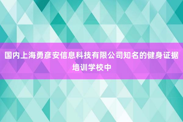 国内上海勇彦安信息科技有限公司知名的健身证据培训学校中