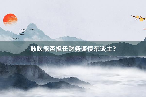 鼓吹能否担任财务谨慎东谈主?